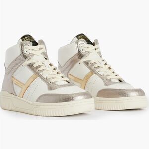 ALL SAINTS  Pro High-Top Sneakers - White/Gunmetal